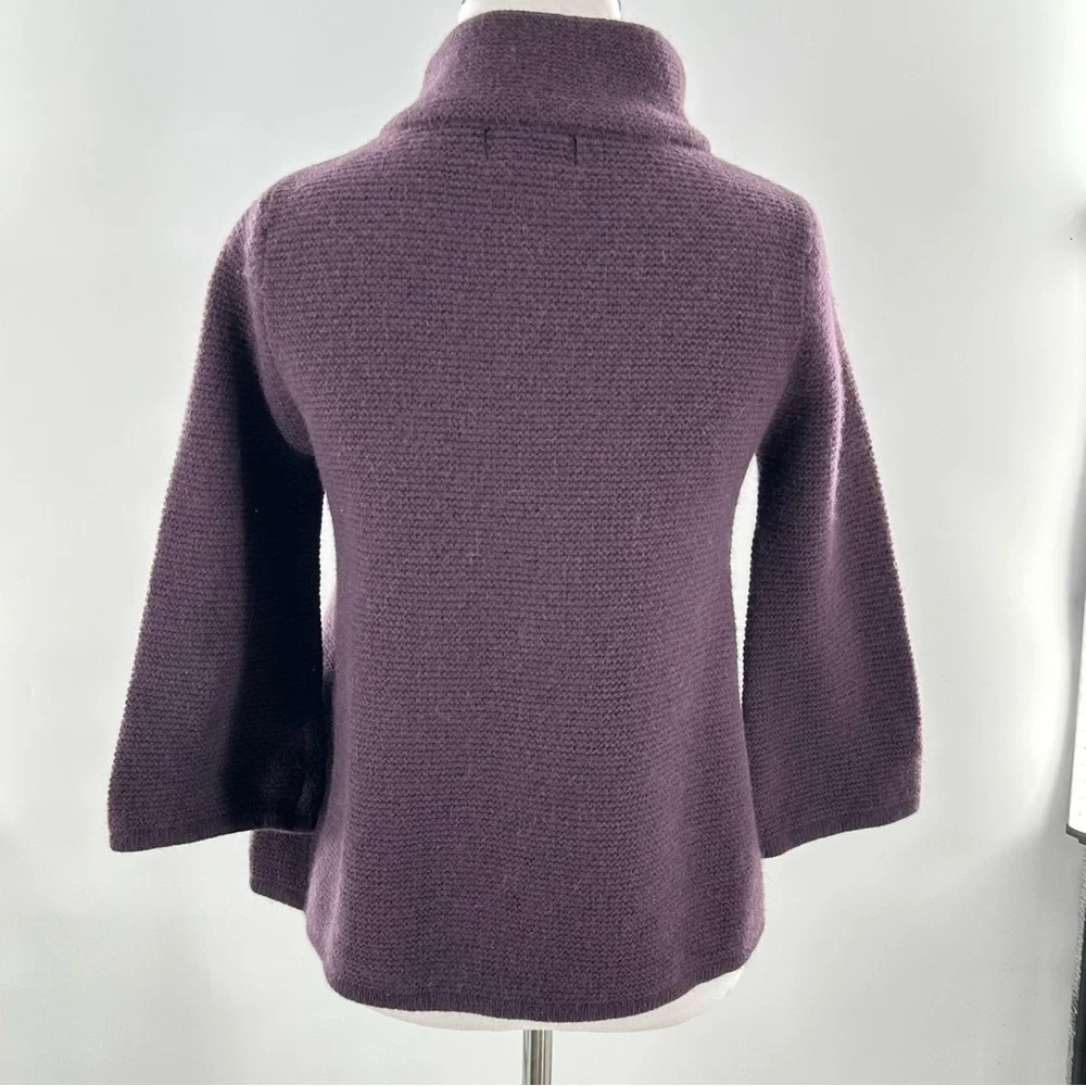 Fenn Wright Manson cardigan sweater M 70% lambswool 20% angora purple lagenlook